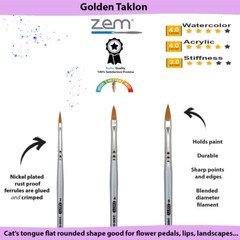 AS-27 Golden Taklon Synthetic Cat’s Tongue Brush Set 3 pcs