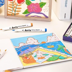 Arrtx Acrylic Paint Pens 30Vivid Colors Acrylic Pens Markers(B Set)New Brush Tip