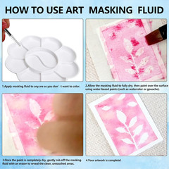 Watercolor Masking Fluid, Liquid Masking for Painting Watercolor Accessories wit