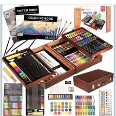 KINSPORY 168-Pack Art Supplies, Deluxe Wooden Artistic Art Set Crafts