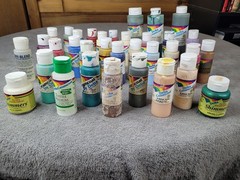 Delta Ceramcoat Acrylic Craft Paint Lot of (31) 2 oz & (3) 8 Oz Used Vintage