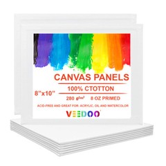 50 Packs 8″x10″ Canvas Boards for Painting Value Pack for Acrylic Oil Painting
