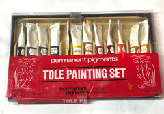 Vintage Permanent Pigments Tole Painting Set No. 4812, 12 Tubes 10 ml Each USA