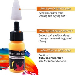 33 Vibrant Colors Airbrush Paint Set 36 Bottles of Acrylic Paint for Models C…