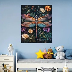 Dragonfly Paint by Numbers Kit for Adults Beginner-Flowers Adult Paint by Number