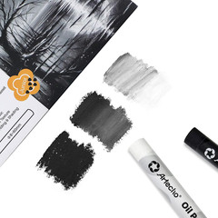 Oil Pastels Set of 12 PCS, 6 White and 6 Black | Soft Oil Pastels