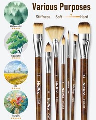 30pcs Paint Brush Set, Professional Paintbrushes with Paint Spatula and Cloth…