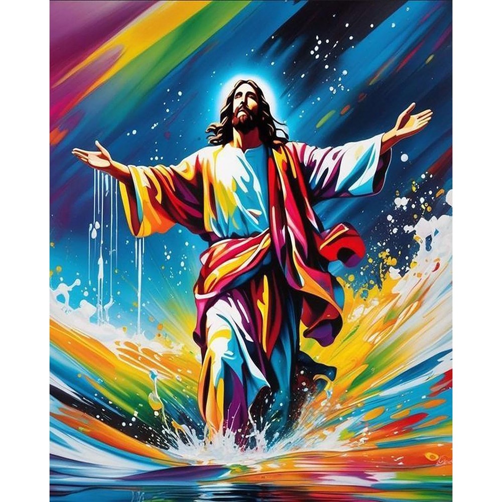 Jesus Paint by Numbers Kit for Adults – Christians Adult Paint by Number Kits on