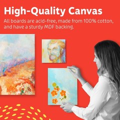 Canvases for Painting 12 Packs – 8 x 10” Blank Canvas 100% Cotton Painting Ca…