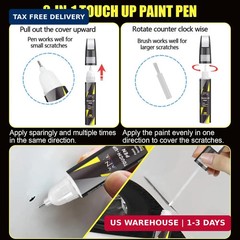 Touch Up Paint Pen Deep Blue Metallic for Car Scratch Repair 2in1