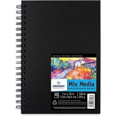 Canson Artist Series Mixed Media Book, Side Wire Bound, 7×10 inches, 40 Sheets