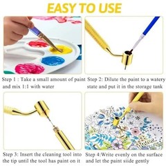 2pcs Precision Detailing Paint Applicator Pen Set, 0.3mm & 0.5mm for Art & Touch
