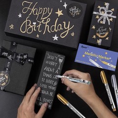 Metallic Markers Pens – Silver and Gold Paint Pens for Black Paper, Glass, Ro…