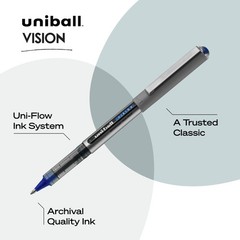 uniball™ Vision Rollerball Pens, Fine Point 1 Count (Pack of 8), Assorted