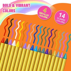 Face Paint Crayons for Kids – 18pcs Non-Toxic, Washable 18 Vibrants Colors