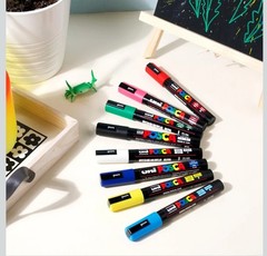 Uni POSCA PC-5M Water-Based Paint Markers (8 Pack) 1.8-2.5mm – Brand New!