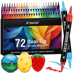 Pagather 72 Colors Acrylic Paint Markers, 1 Count (Pack of 72), 72