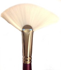 White Synthetic Hair Fan Style Paint Brush Set 9pcs – 5 Sets
