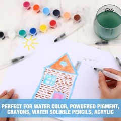 Water Brush Pen Set 50 Pcs 2mm Pointed Nylon Hair for Watercolor Painting
