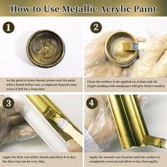 Metallic Acrylic Paint Brass, 100Ml Brass Paint for Canvas, Rock, Stone, Wood, F