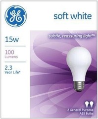 Lighting 97491 15 Watt Soft White Standard Incandescent Light Bulb 2 Pack