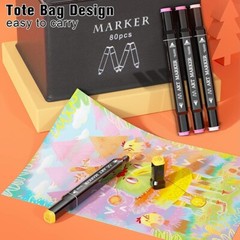 80 Colors Markers Graphic Drawing Painting Alcohol Art Dual Tip Sketch Pens
