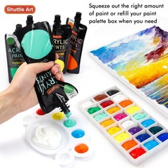 Shuttle Art Acrylic Paint, 18 Colors 4.06 Fl Oz (Pack of 18), 18