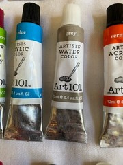 Lot of 47 Art 101 Acrylic/Water/Oil Paint Tubes – Multicolor – .4 oz – Most New