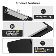 Extra Large 11×17 Clipboards, Plastic Black Drawing Boards, Horizontal Clip B…