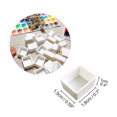 Watercolor Half Pans with Magnetic Stripe – 48Pcs White Plastic Empty Artist …