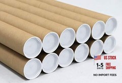2 inch x 18 inch, Mailing Tubes with Caps (12 Pack) |