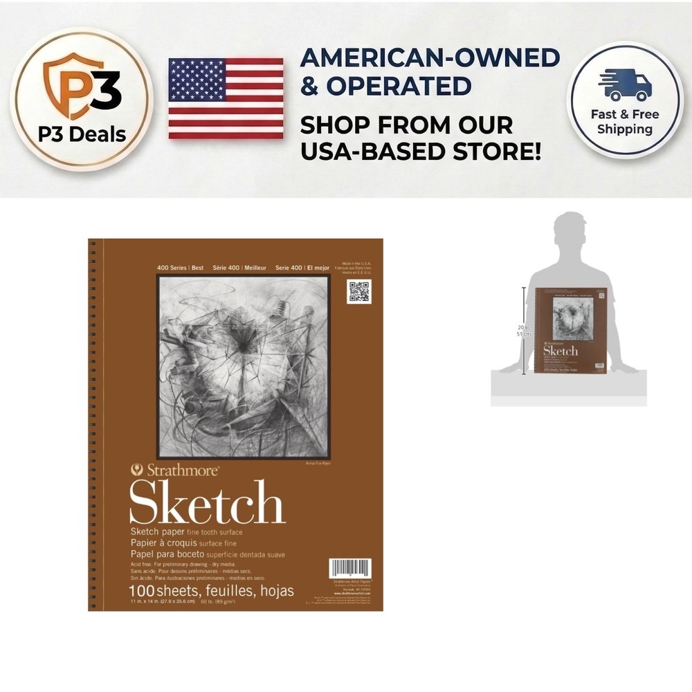 Artist’s Choice: 400 Series Sketch Pad 11×14 – Durable Wire Binding, 100 Sheets