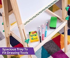 Crayola Kids Mini Wooden Art Easel Supplies Toddler Toys Gift for Kids Ages 3-6
