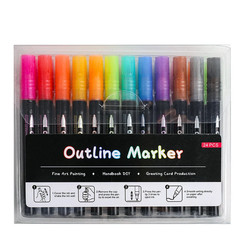 Double Line Outline Marker Pens Set for Creative Art and Craft Projects
