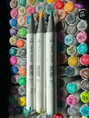 XIED 120 Colors Alcohol Markers Dual Tip Brush & Chisel Art Set w/ Case