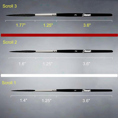 Scroll Pinstriping Brush,3 PCS High Performance Script Pinstripe Brushes,Made fr