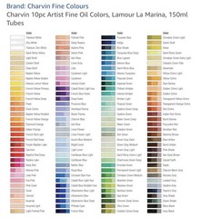 Charvin 10pc Artist Fine Oil Colors, Amour De La Nature, 150ml Tubes
