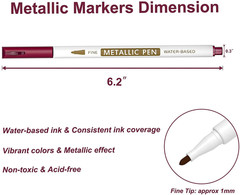 30 Pack Metallic Marker Pens, 24 Colors Fine Tip Paint Pens with 6 Stencils for