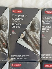 Lot of 6 Derwent Graphic Drawing Pencils 12 Tin Set Soft Medium Hard NEW Sealed
