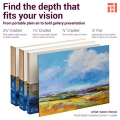 Museum Series Gessobord | 18×24 | 1/8″ Flat Profile | Gesso Wood Painting Pan…