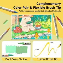 72 Colors Acrylic Paint Markers, Soft Brush Tip Acrylic Markers Set, Dual-Col…
