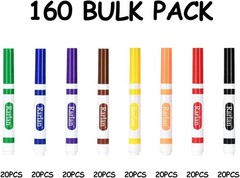 Washable Markers Bulk Pack – 8 Colors, Fine Point, Perfect for Kids’ Crafts
