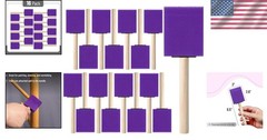 Violet Foam Paint Brush Set – 16 Durable 2-Inch Brushes for Painting & Staining