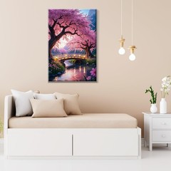 Paint by Numbers Kit for Adults with Frame Moon Paint by Number with Easel Tree