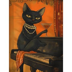 Drinking Cat Paint by Numbers Kit for Adults DIY Canvas Painting Art