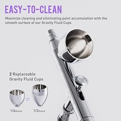 Airbrush Kit Dual-Action 1/2 & 1/4 oz Cup 0.35 & 0.5 mm Needle | Makeup Nai