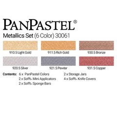 PanPastel Artist Pastels by GOLDEN, Metallic Colors Set, 6 Color, Professional A