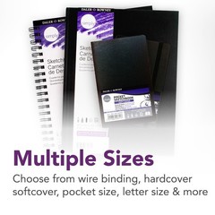 Soft White Pages, (65lb/100g), Black Hardcover Binding, 110 Sheet, 8.5″ x 11″