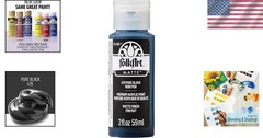 Rich Pigmented 2 fl oz Pure Black Acrylic Paint with Matte Finish – USA Made