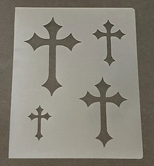 Cross #7 Stencil 10mm or 7mm Thick, Crosses, Skull, Tattoo, Tribal, Airbrushing!